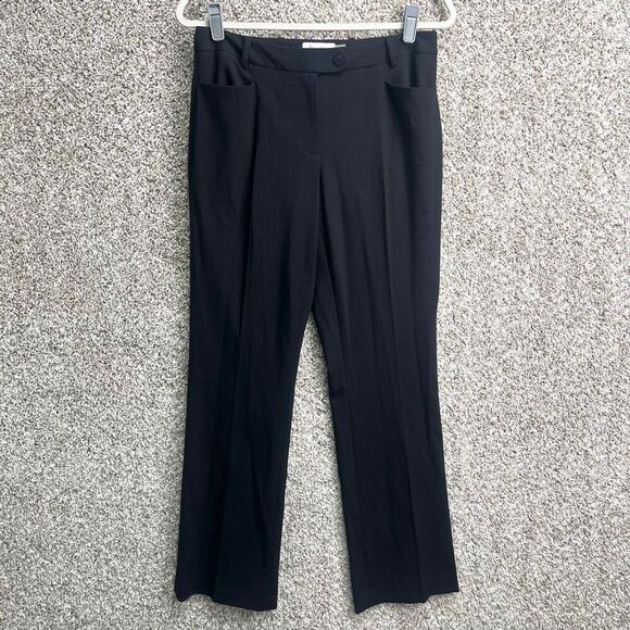 Calvin Klein Dress Pants Women’s 4 Black Crosshatched Modern-Fit Straight Leg - Picture 1 of 7